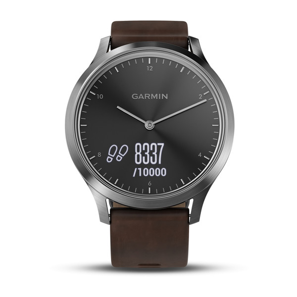 Часы vivomove HR Premium серебряные с тёмно-коричневым ремешком Часы vivomove HR Premium серебряные с тёмно-коричневым ремешком