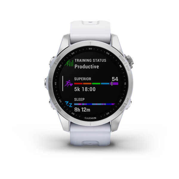 Fenix 7S серебристый с белым силиконовым ремешком Fenix 7S серебристый с белым силиконовым ремешком