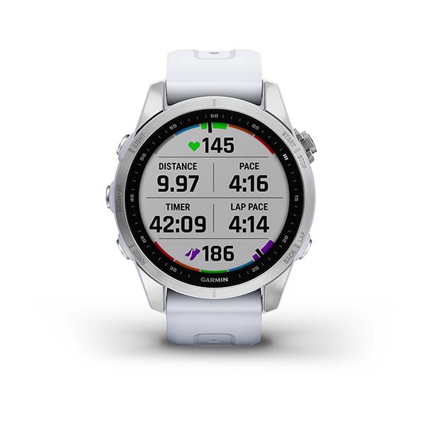 Fenix 7S серебристый с белым силиконовым ремешком Fenix 7S серебристый с белым силиконовым ремешком