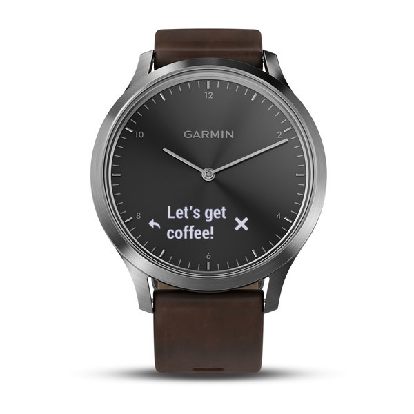Часы vivomove HR Premium серебряные с тёмно-коричневым ремешком Часы vivomove HR Premium серебряные с тёмно-коричневым ремешком