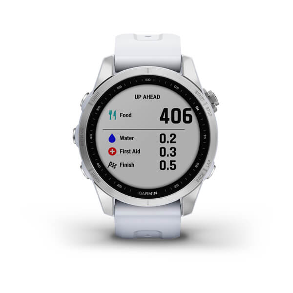 Fenix 7S серебристый с белым силиконовым ремешком Fenix 7S серебристый с белым силиконовым ремешком