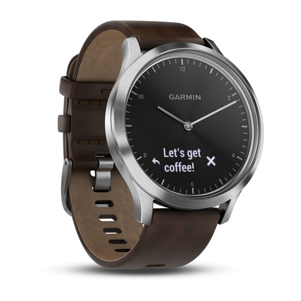 Часы vivomove HR Premium серебряные с тёмно-коричневым ремешком Часы vivomove HR Premium серебряные с тёмно-коричневым ремешком