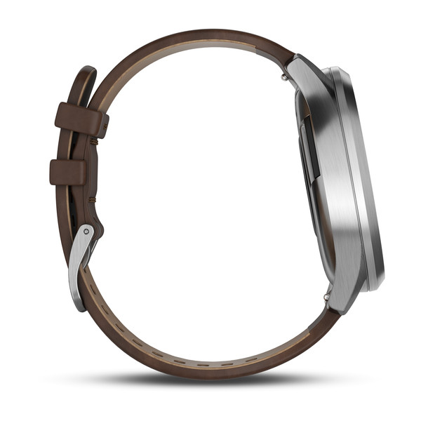 Часы vivomove HR Premium серебряные с тёмно-коричневым ремешком Часы vivomove HR Premium серебряные с тёмно-коричневым ремешком