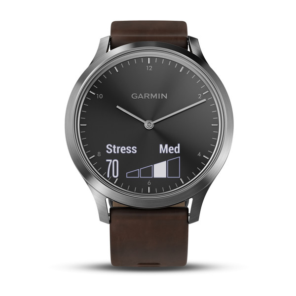 Часы vivomove HR Premium серебряные с тёмно-коричневым ремешком Часы vivomove HR Premium серебряные с тёмно-коричневым ремешком