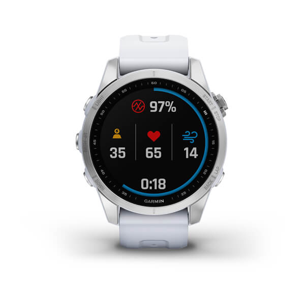 Fenix 7S серебристый с белым силиконовым ремешком Fenix 7S серебристый с белым силиконовым ремешком